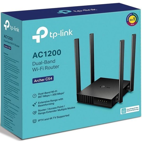 Маршрутизатор TP-Link ARCHER C54 AC1200 4xFE LAN, 1xFE WAN (ARCHER-C54) ARCHER-C54 фото