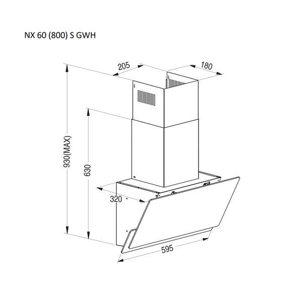 Витяжка кухонна Pyramida NX 60 (800) S GWH NX 60 (800) S GWH фото
