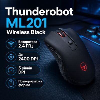 Мишка Thunderobot ML201 Wireless Black (6970796744546) 6970796744546 фото