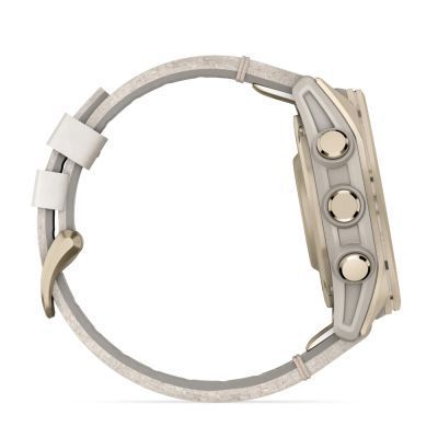 Смарт-годинник Garmin fenix 8 43mm, AMOLED, Saph, SftGldSS/FogGryLeatherBnd, Excl, GPS (010-02903-40) 010-02903-40 фото