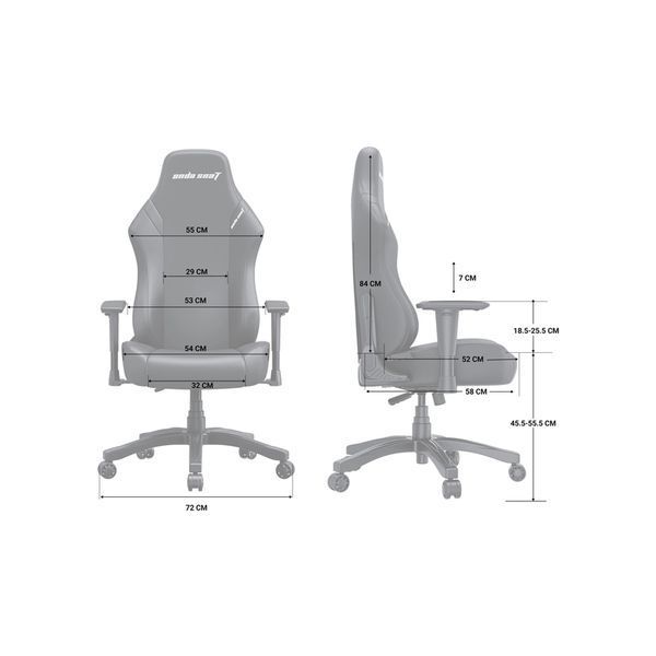 Крісло ігрове Anda Seat Luna Fabric Size L Grey (AD18-44-G-F) AD18-44-G-F фото
