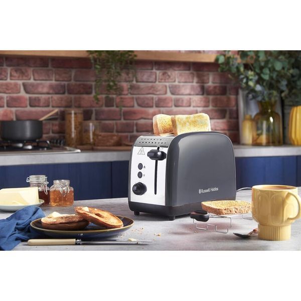 Тостер Russell Hobbs Colours Plus 1600Вт, підігрів, розморожування, метал., сірий 26552-56 фото
