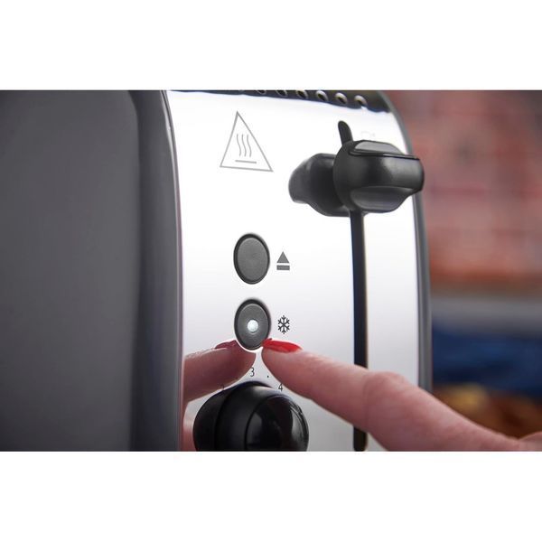 Тостер Russell Hobbs Colours Plus 1600Вт, підігрів, розморожування, метал., сірий 26552-56 фото