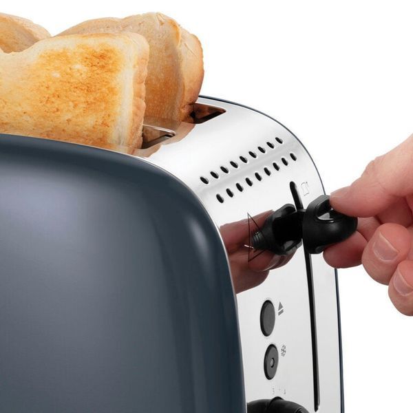 Тостер Russell Hobbs Colours Plus 1600Вт, підігрів, розморожування, метал., сірий 26552-56 фото