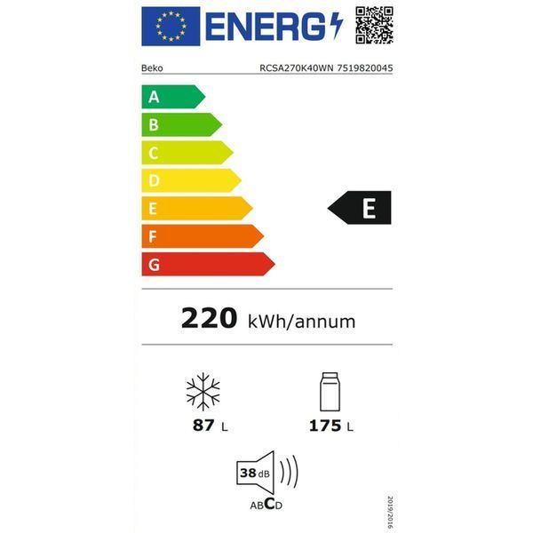 Холодильник Beko RCSA270K40WN RCSA270K40WN фото