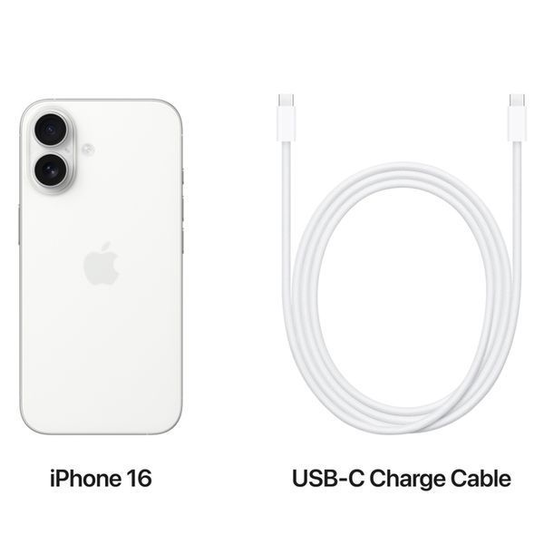 Смартфон Apple iPhone 16 128GB White MYE93 фото