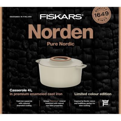 Каструля Fiskars Norden Limited Colour Edition чавунна 4 л колір береза (1071127) 1071127 фото