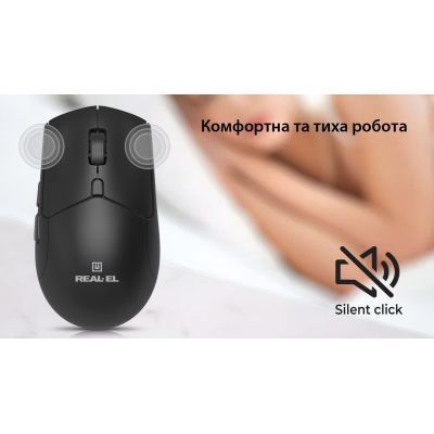Мишка REAL-EL RM-460W Wireless/Bluetooth Black (EL123200048) EL123200048 фото