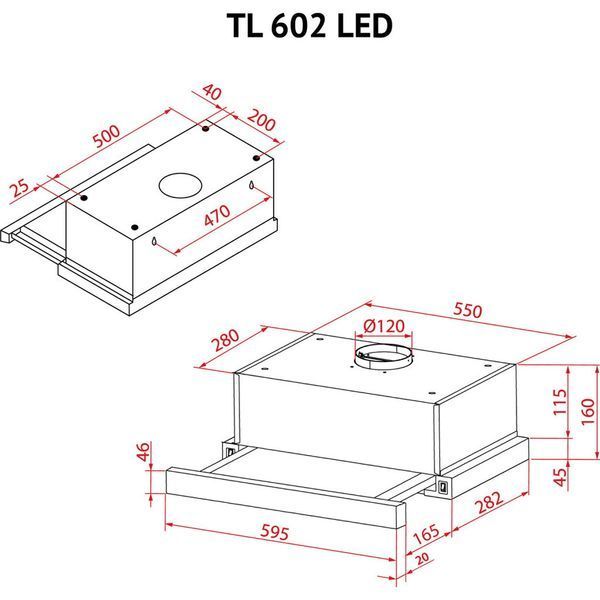 Витяжка кухонна Perfelli TL 602 BL LED TL 602 BL LED фото