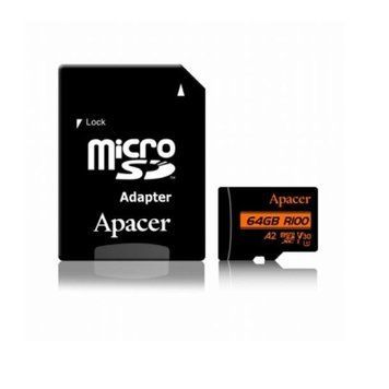 Карта пам'яті Apacer 64GB microSD class 10 UHS-I U3 (AP64GMCSX10U8-R) AP64GMCSX10U8-R фото