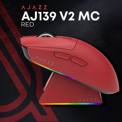 Мишка Ajazz AJ139 V2 MC Wireless/Bluetooth/USB Red (AJ139-V2-MC-R) AJ139-V2-MC-R фото