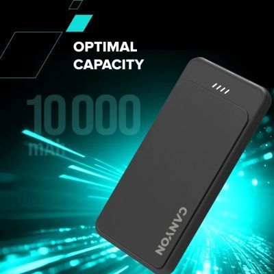 Батарея універсальна Canyon OnPower 100 10000mAh, 5В/2А, Black (CNS-CPB100B) CNS-CPB100B фото