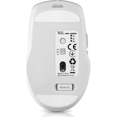 Мишка REAL-EL RM-480W Wireless/Bluetooth White (EL123200050) EL123200050 фото