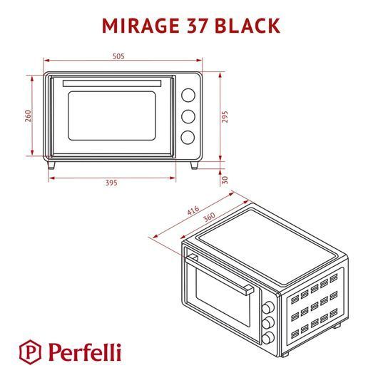 Електропіч Perfelli MIRAGE 37 BLACK MIRAGE 37 BLACK фото